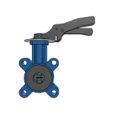 BOAX-B -Manual CR/CM Handle with Material number -BIM Data - Centred disc butterfly valves with AMRING elastomer liner