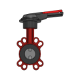 BOAX-S with LP turn handle operation-Material number Data - Centred disc butterfly valves with elastomer liner for Building services