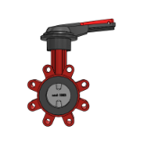 BOAX-SF with LP ¼ turn handle operation- Material number -BIM Data - Centred disc butterfly valves with elastomer liner for Building services