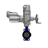 ISORIA 25 with Actuator AUMA - Centred disc butterfly valves with AMRING elastomer liner